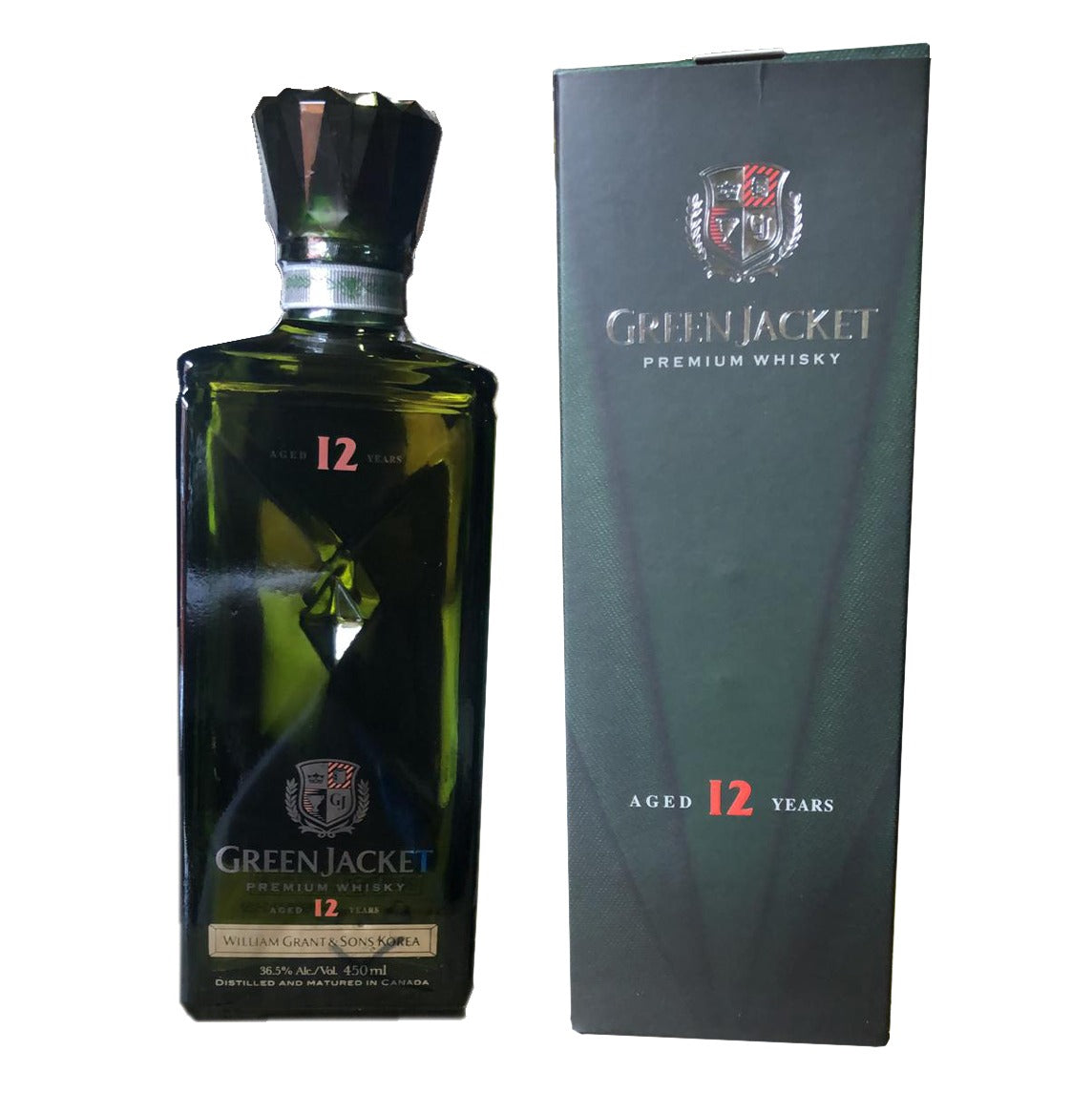 Green Jacket 12 Year Old William Grant & Son Korea Whisky ABV 36.5% Vol 45cl / 450ml (With Gift Box)