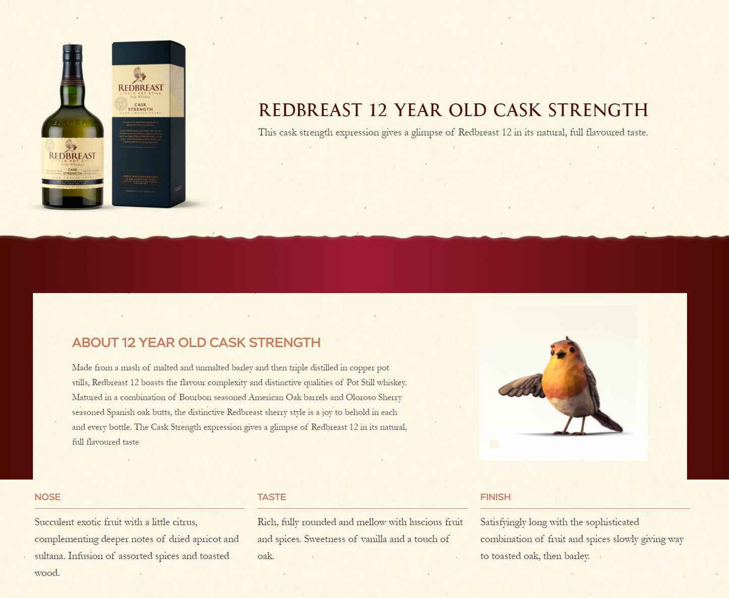 Redbreast 12 Year Single Pot Still Cask Strength Irish Whiskey ABV 58.1% Vol 700ml / 70cl (With Gift Box)