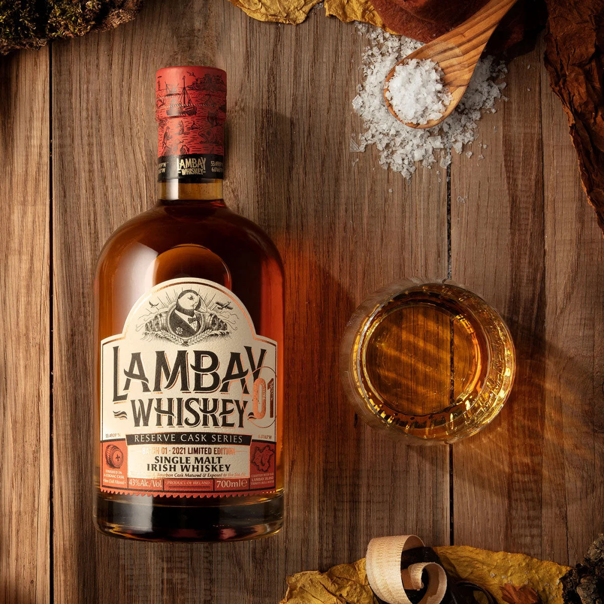 Lambay Single Malt Irish Whiskey Reserve Cask Series Batch 01 2021 Limited Edition ABV 43% Vol 700ml / 70cl (With Gift Box)
