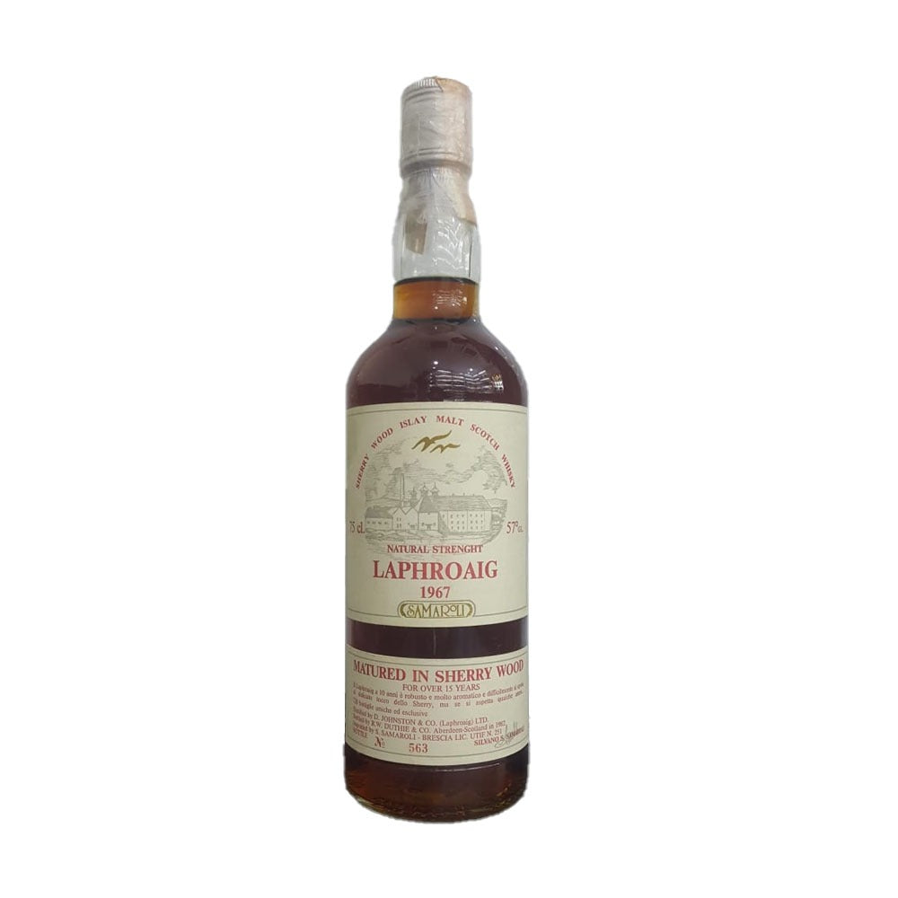 Laphroaig 1967 Samaroli 15 Year Old Sherry Wood / Silver Cap Natural Strength Islay Malt Scotch Whisky ABV 57% Vol 75cl / 750ml