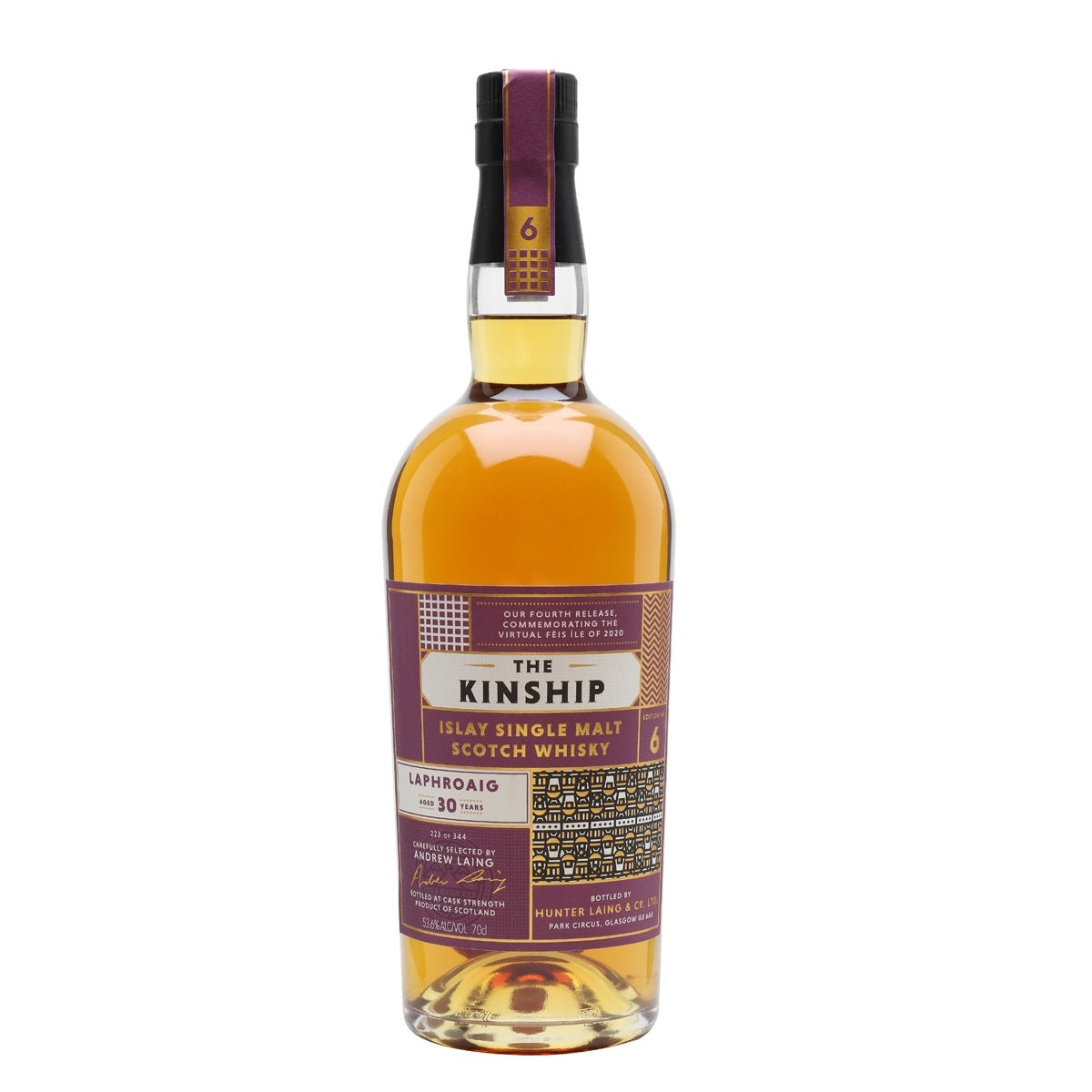 Laphroaig 1990 30 Year Old Hunter Laing The Kinship 4th / 2020 Release Cask Strength Single Malt Scotch Whisky ABV 53.6% Vol 700ml / 70cl