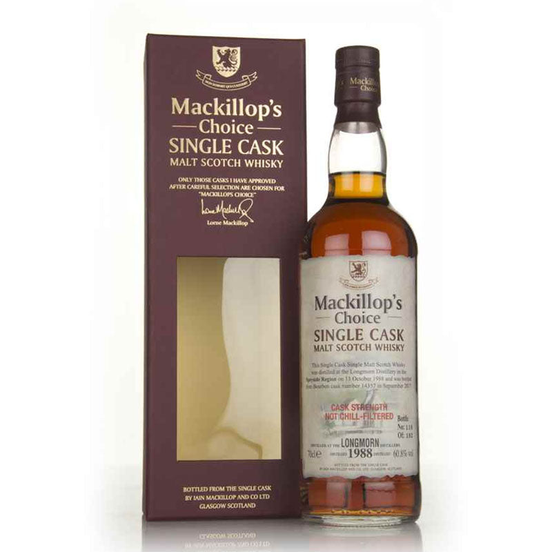 Longmorn Distillery 1988 29 Year Old Mackillop's Choice Cask Single Cask Cask Strength Speyside Single Malt Scotch Whisky ABV 60.8% Vol 700ml / 70cl (Pre-Order 7 Days)