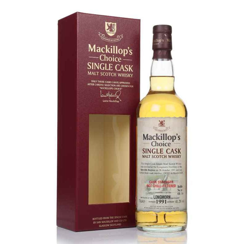 Longmorn Distillery 1991 28 Year Old Mackillop's Choice Cask Single Cask Cask Strength Speyside Single Malt Scotch Whisky ABV 41.2% Vol 700ml / 70cl (Pre-Order 7 Days)