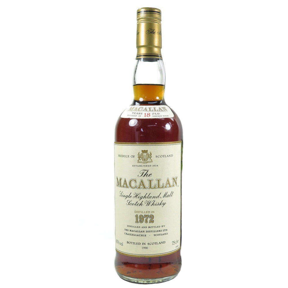 The Macallan 1972 18 Year Old Sherry Oak (Bottled 1990) Single Highland Scotch Whisky ABV 43% 750ml