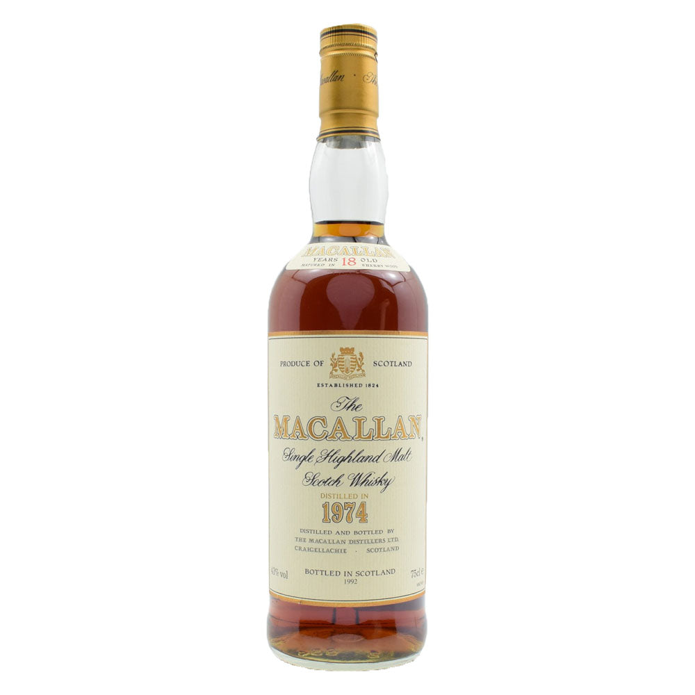 The Macallan 1974 18 Year Old Sherry Oak (Bottled 1992) Single Highland Scotch Whisky ABV 43% 750ml