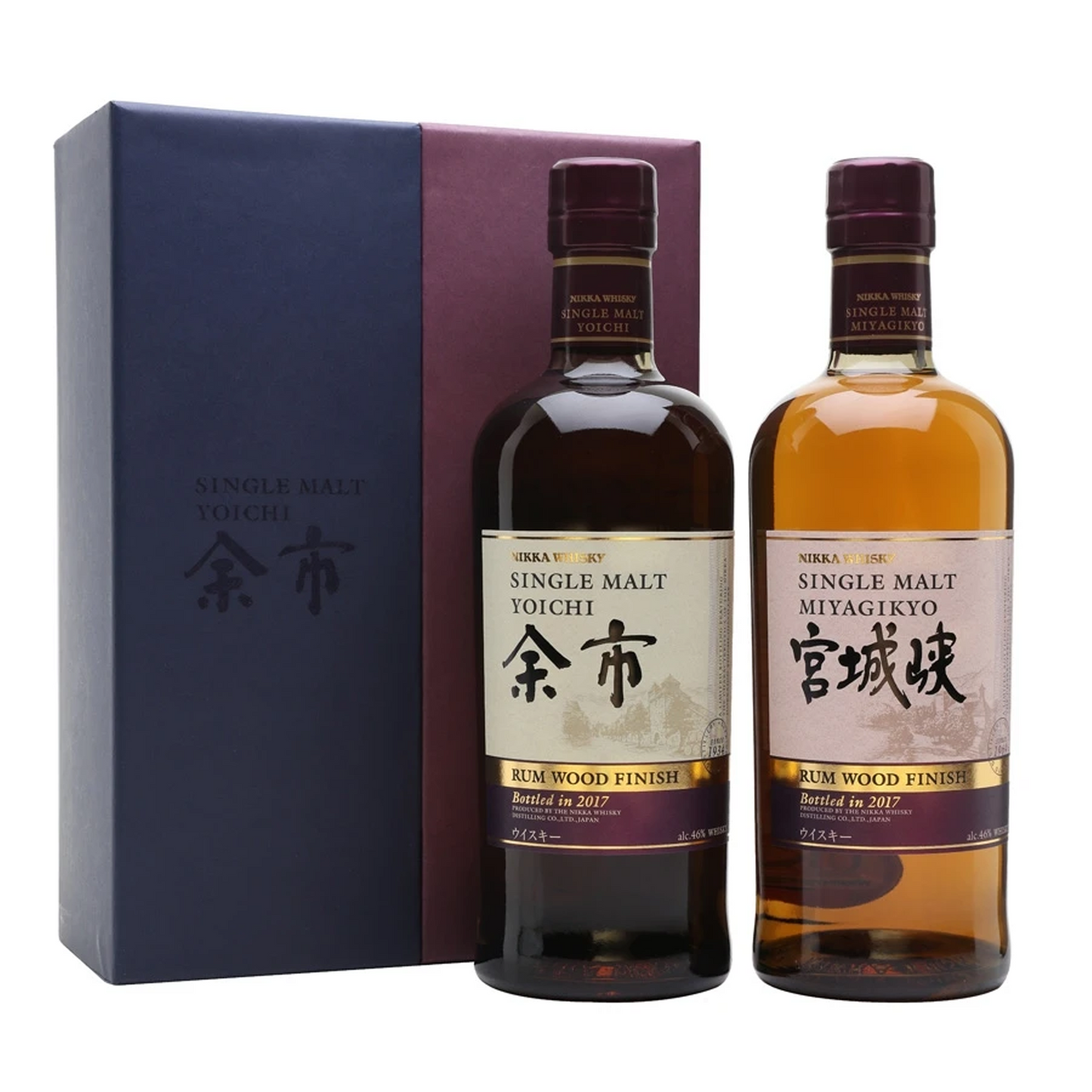 Nikka Yoichi 余市 & Miyagikyo 宮城峡 Rum Cask Finish Single Malt Whisky (Gift Set)