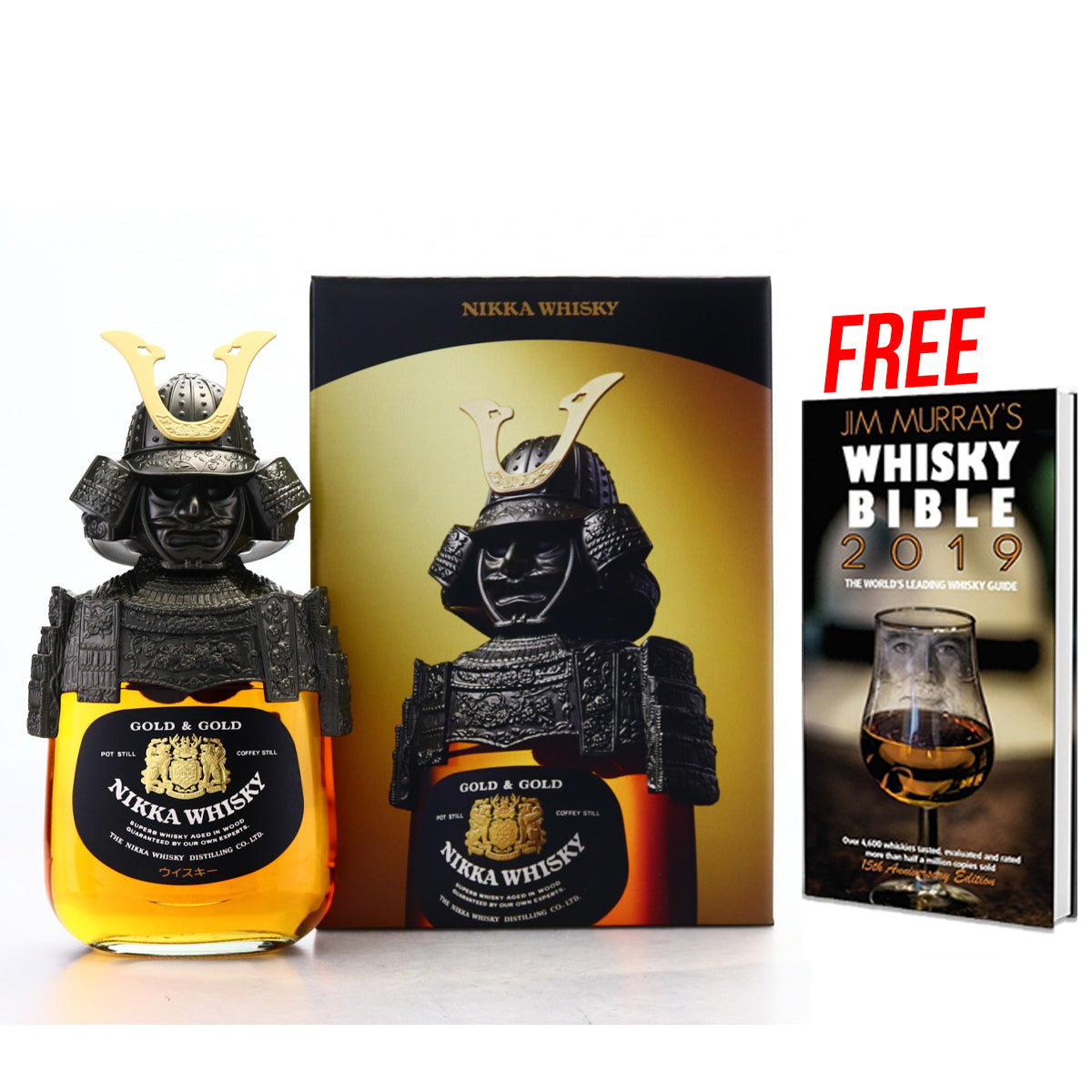 Nikka Whisky Gold & Gold Samurai ABV 43% Vol 75cl / 750ml (FREE Whisky Bible)