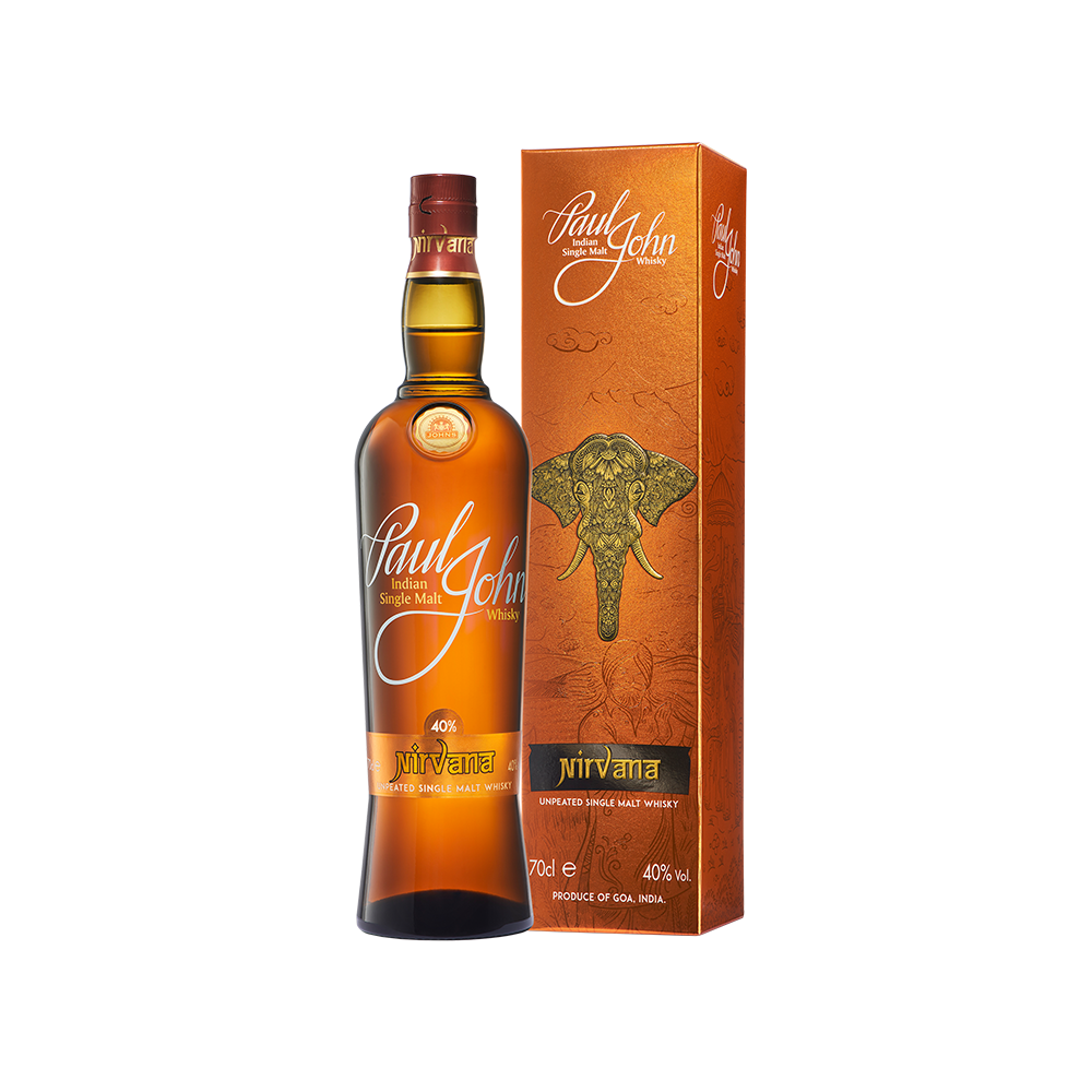 Paul John Nirvana Unpeated Indian Single Malt Whisky ABV 40% Vol 70cl / 700ml (With Gift Box)