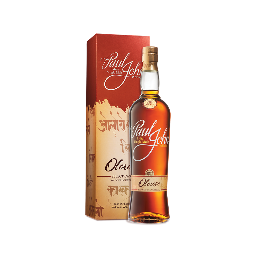 Paul John Oloroso Select Cask Indian Single Malt Whisky ABV 48% Vol 70cl / 700ml (With Gift Box)