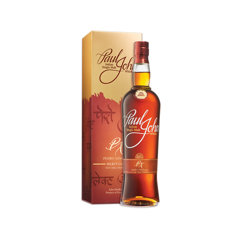 Paul John Pedro Ximenez Select Cask Indian Single Malt Whisky ABV 48% Vol 70cl / 700ml (With Gift Box)