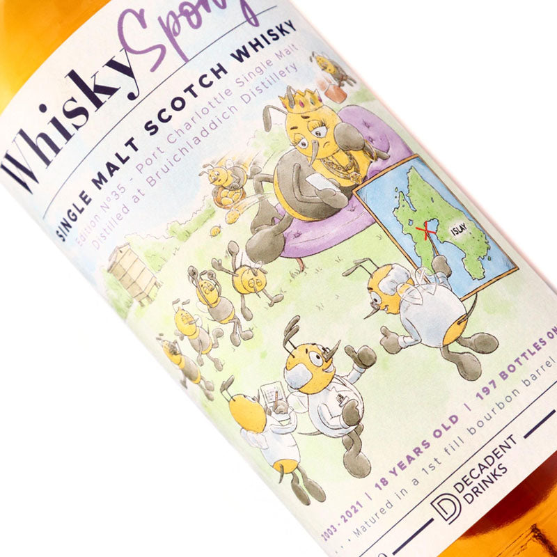 Port Charlotte (Bruichladdich) 2003 18 Year Old Whisky Sponge Edition No.35 Matured in First Fill Bourbon Barrel Islay Single Malt Scotch Whisky ABV 57.1% Vol 700ml / 70cl (Pre-Order 7 Days)