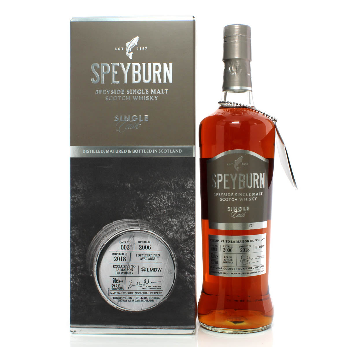 Speyburn Distilled 2006 12 Year Old Single Cask Bottled 2018 Speyside Single Malt Scotch Whisky ABV 52.50% Vol 70cl / 700ml