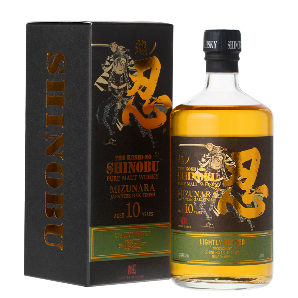 The Koshi-No Shinobu Distillery 越ノ忍 10 Year Old Pure Malt Whisky Lightly Peated Mizunara Japanese Oak Finish ABV 43% Vol 700ml / 70cl (With Gift Box)