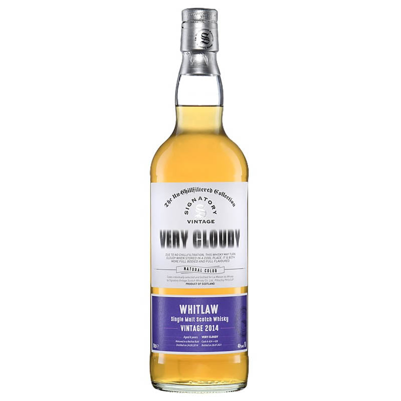 Whitlaw 2014 6 Year Signatory Vintage Very Cloudy Single Malt Whisky 700ml ABV 40%