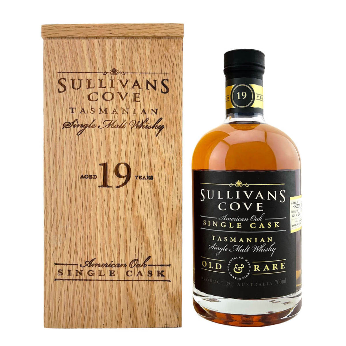 Sullivans Cove 2001 19 Year Old American Oak Ex-Bourbon Single Cask Tasmanian Single Malt Australian Whisky ABV 47.4% Vol 70cl / 700ml