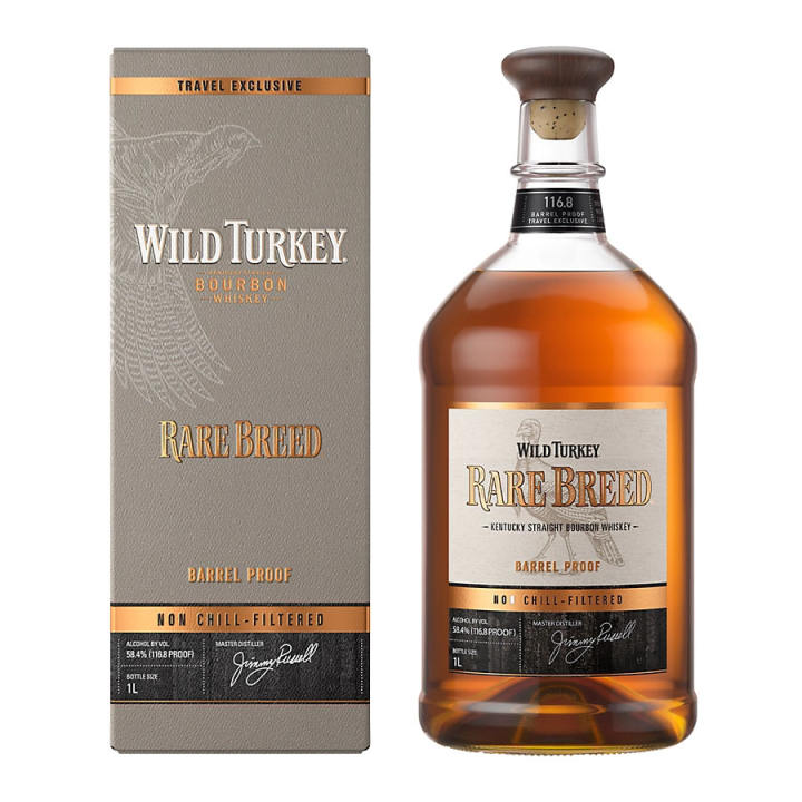 Wild Turkey RARE BREED Barrel Proof Non Chill-Filter Kentucky Straight Bourbon Whiskey 116.8 Proof ABV 58.4% Vol 1000ml / 1L / 100cl (With Gift Box)