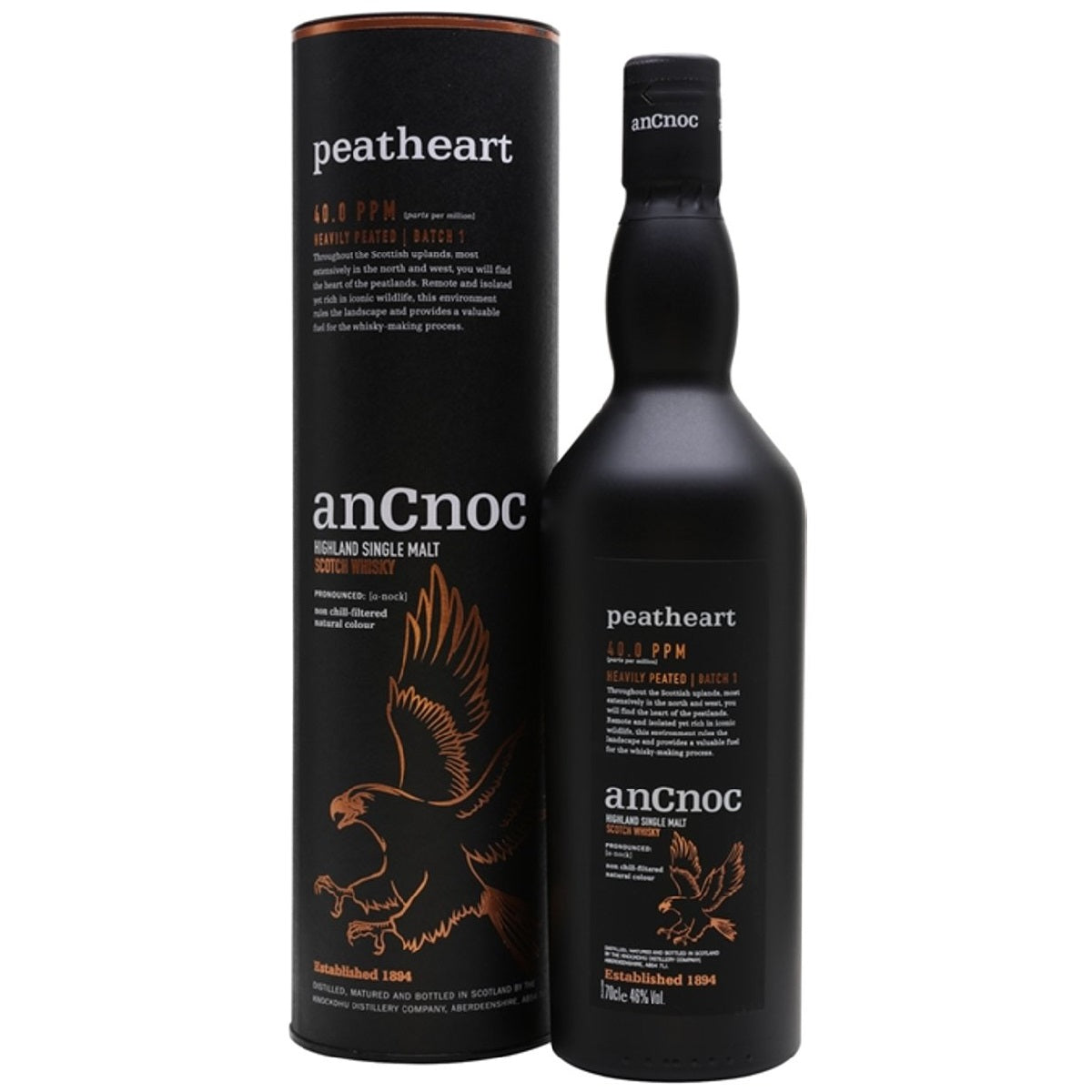 AnCnoc Peatheart Highland Single Malt Scotch Whisky ABV 46% 70cl/700ml