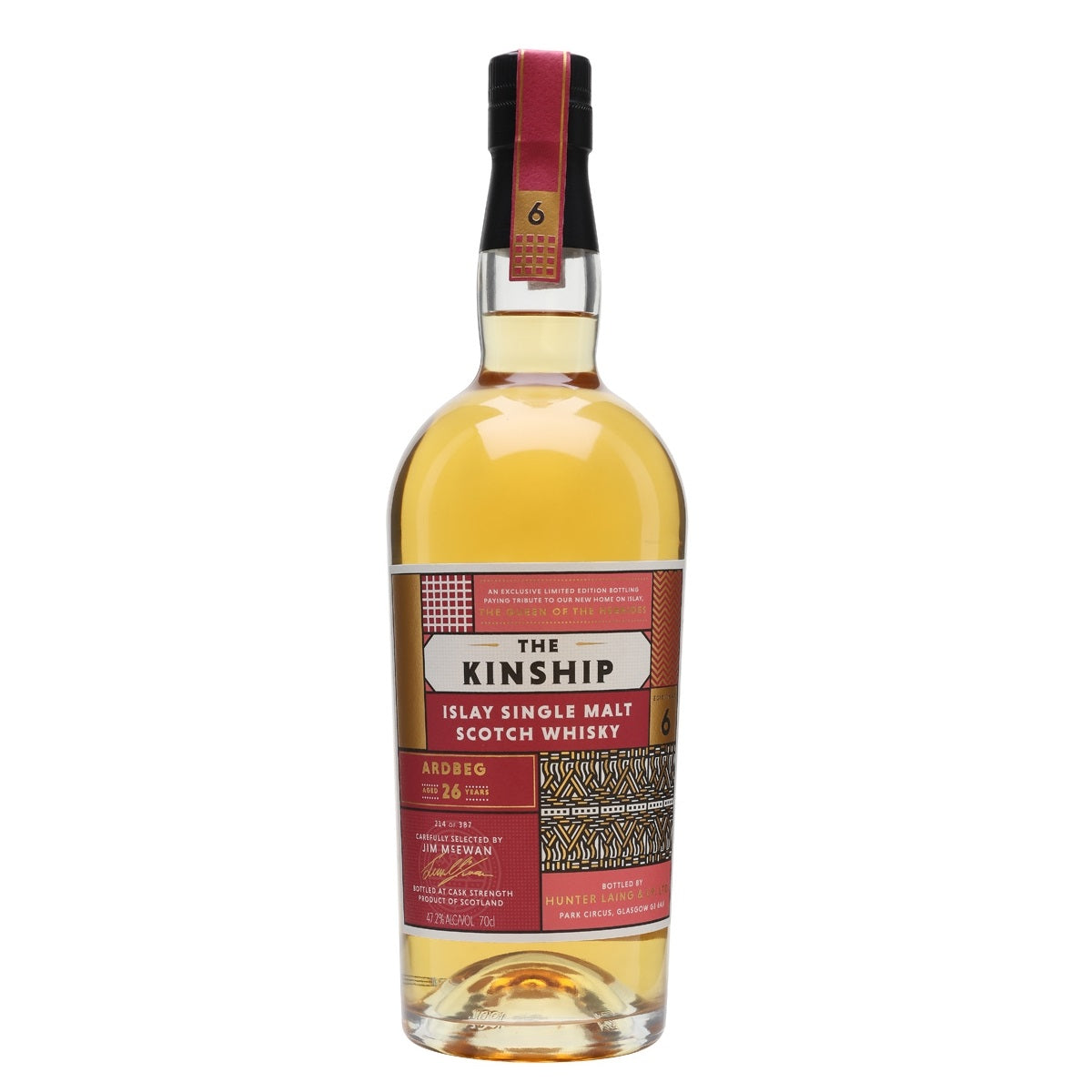 Ardbeg 1993 26 Years old Hunter Laing The Kinship 3rd / 2019 Release Bottled at Cask Strength Islay Single Malt Scotch Whisky ABV 47.2% Vol 700ml / 70cl