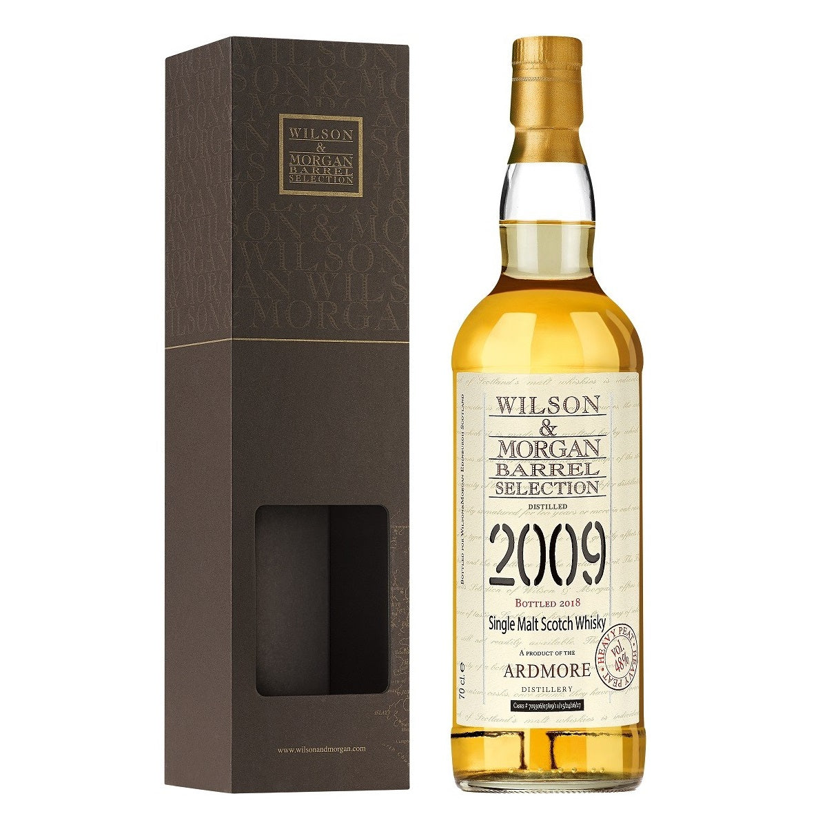 Ardmore 2009 Wilson & Morgan 9 Year Old Bol.2018 Heavy Peat Highland Single Malt Scotch Whisky ABV 46% 70cl/700ml with Gift Box