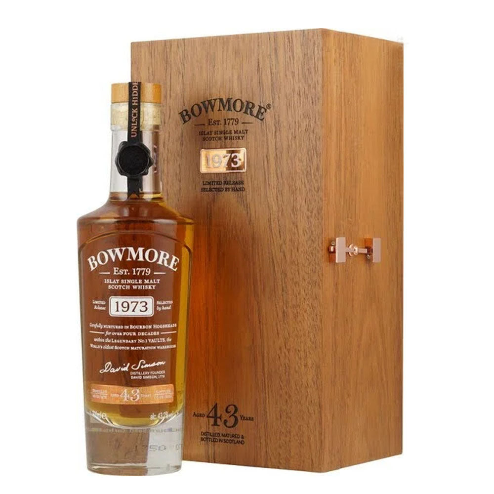 Bowmore 1973 43 Year Old Limited Release Matured in Bourbon Hogsheads Islay Single Malt Scotch Whisky ABV 43.2% Vol 700ml / 70cl