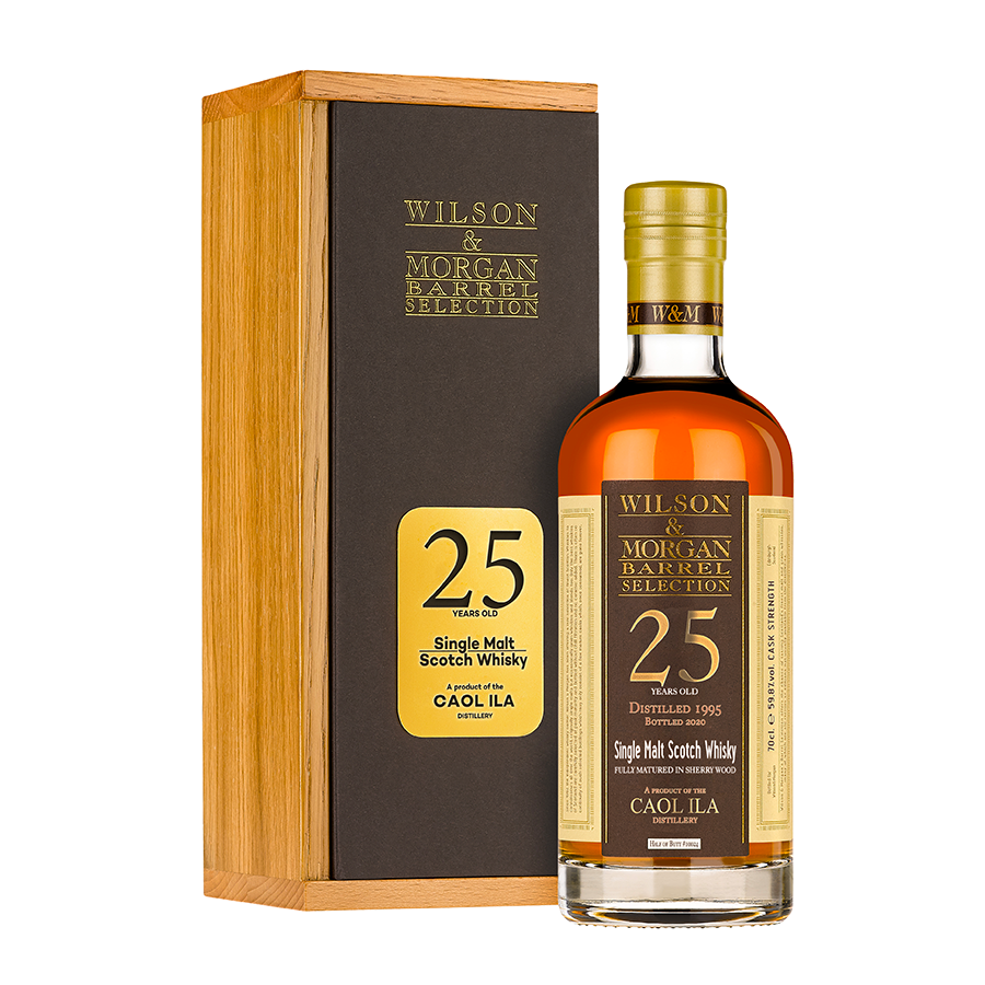 Caol Ila Distilled 1995 Bottled 2020 Wilson & Morgan Barrel Selection 25 Year Old Fully Matured in Sherry Wood Islay Single Malt Scotch Whisky ABV 59.8% Vol 70cl / 700ml with Gift Box FREE Whisky Connoisseur Glass