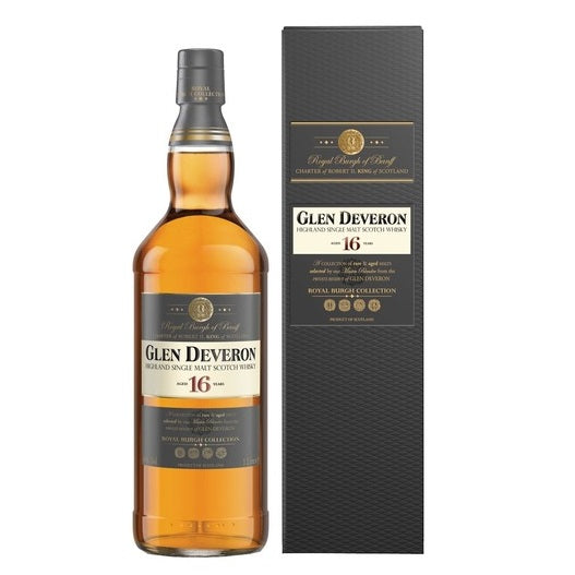 Glen Deveron 16 Year Old Royal Burgh Collection Highland Single Malt Scotch Whisky ABV 40% Vol 1000ml / 100cl / 1L with Gift Box