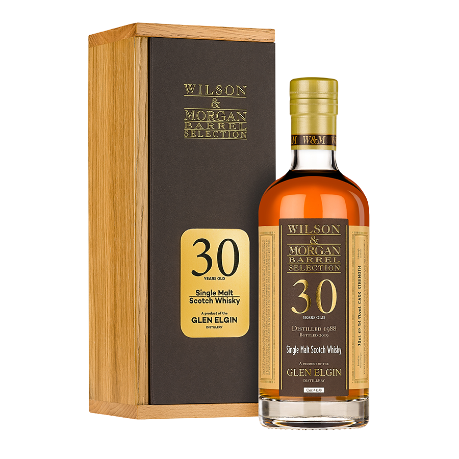 Glen Elgin Distillery Distilled 1988 Bottled 2019 30 Years Old Wilson & Morgan Barrel Selection Single Malt Scotch Whisky ABV 51.1% Vol 70cl / 700ml (With Gift Box FREE Whisky Connoisseur Glass)