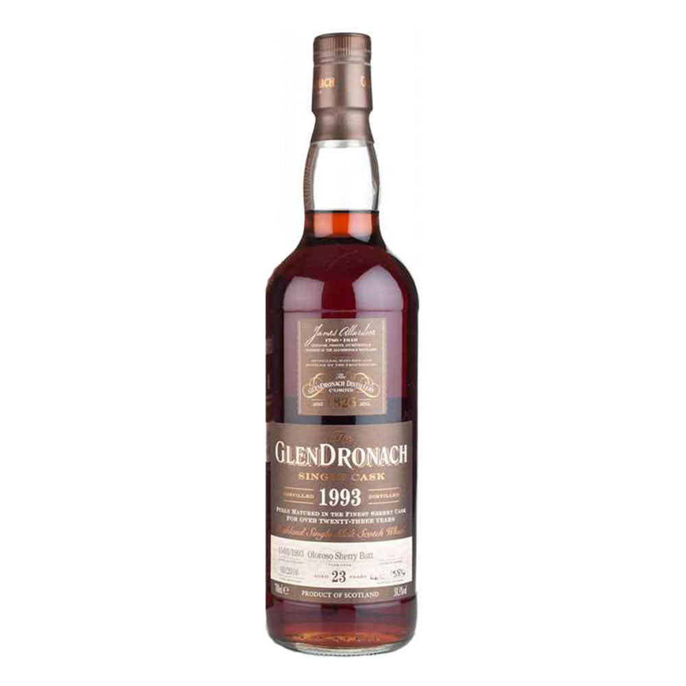 The Glendronach 23 Year Old Distilled 1993 Oloroso Sherry Butt Single Cask Highland Single Malt Scotch Whisky ABV 58.6% Vol 70cl / 700ml