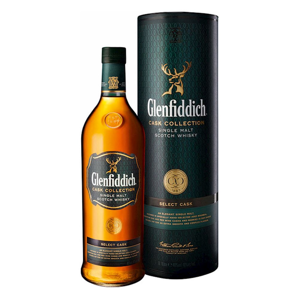 Glenfiddich Cask Collection Select Cask Single Malt Scotch Whisky ABV 40% Vol 1000ml / 100cl / 1L (with Gift Box)