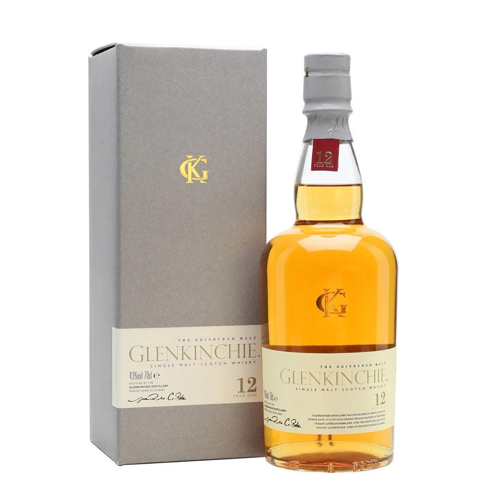 Glenkinchie Distillery 12 Year Old The Edinburgh Malt Lowland Single Malt Scotch Whisky ABV 43% Vol 700ml / 70cl (With Gift Box)