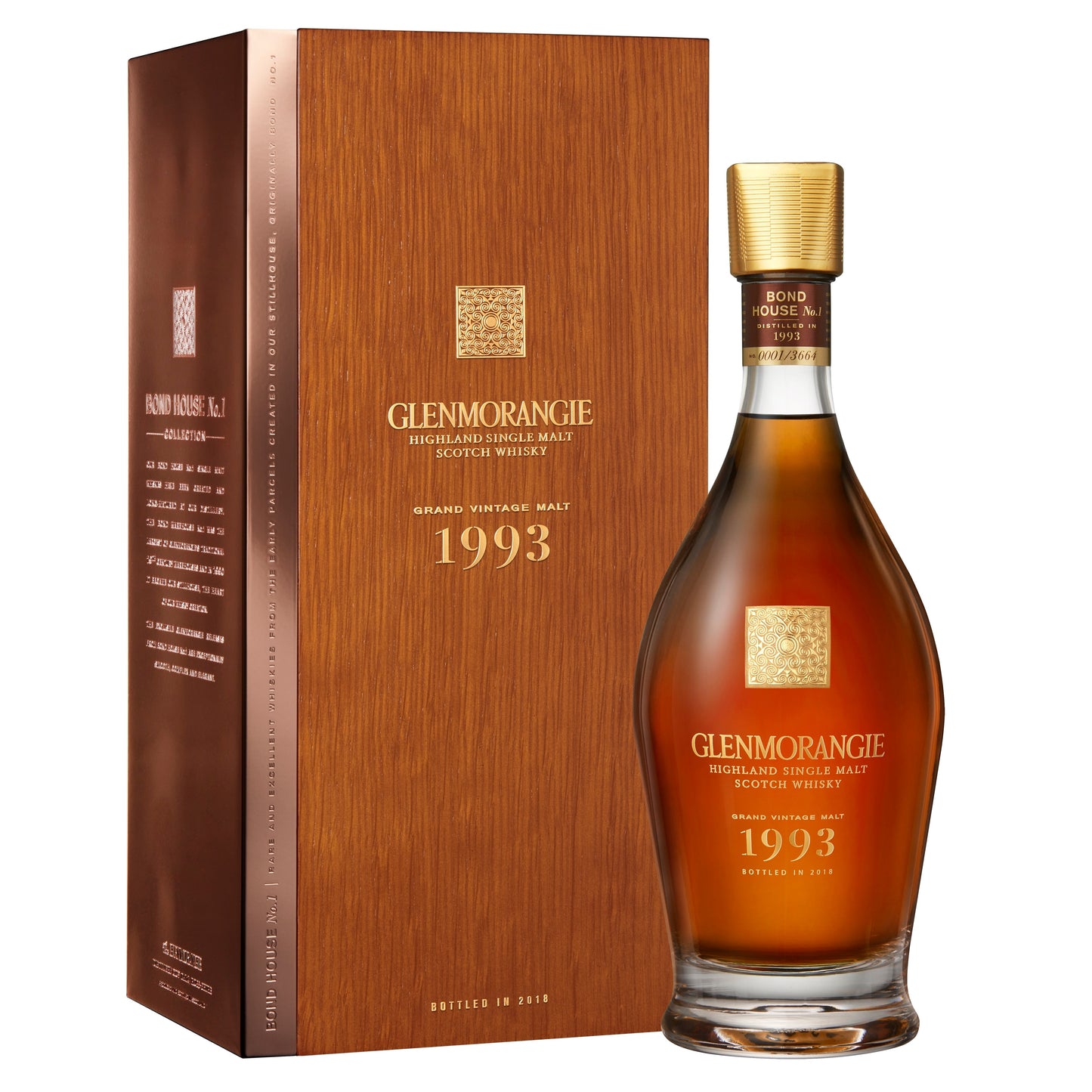 Glenmorangie Grand Vintage Malt 1993 Bottle in 2018 Limited Edition Highland Single Malt Scotch Whisky ABV 43% Vol 70cl / 700ml (With Gift Box)