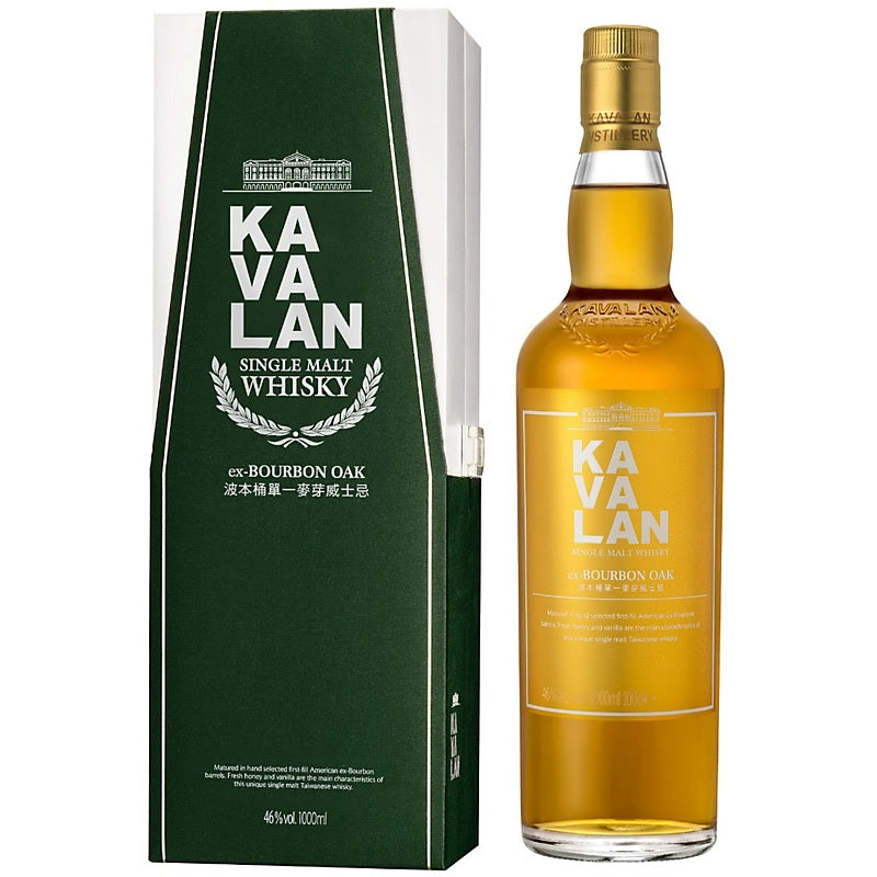 Kavalan ex-Bourbon Oak Single Malt Whisky ABV 46% Vol 1000ml / 100cl / 1L (With Gift Box)