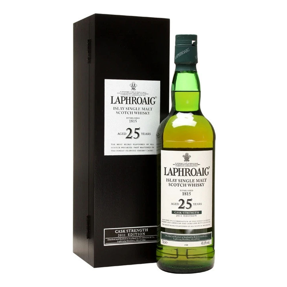 Laphroaig 25 Year Old 2011 Edition Cask Strength Islay Single Malt Scotch Whisky ABV 48.6% Vol 700ml / 70cl