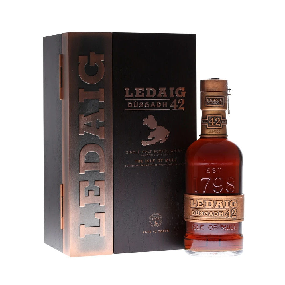 Ledaig 42 Year Old Dùsgadh Tobermory Distillery Isle Of Mull Single Malt Scotch Whisky ABV 46.7% Vol 700ml / 70cl (With Gift Box)