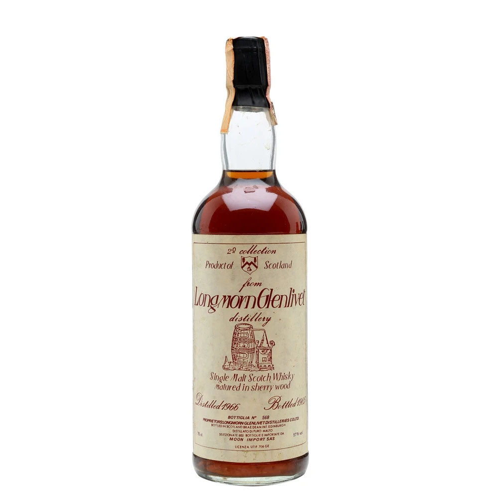 Longmorn-Glenlivet Distillery 1966 Moon Import Matured in Sherry Wood Single Malt Scotch Whisky ABV 57.0% Vol 750ml / 75cl