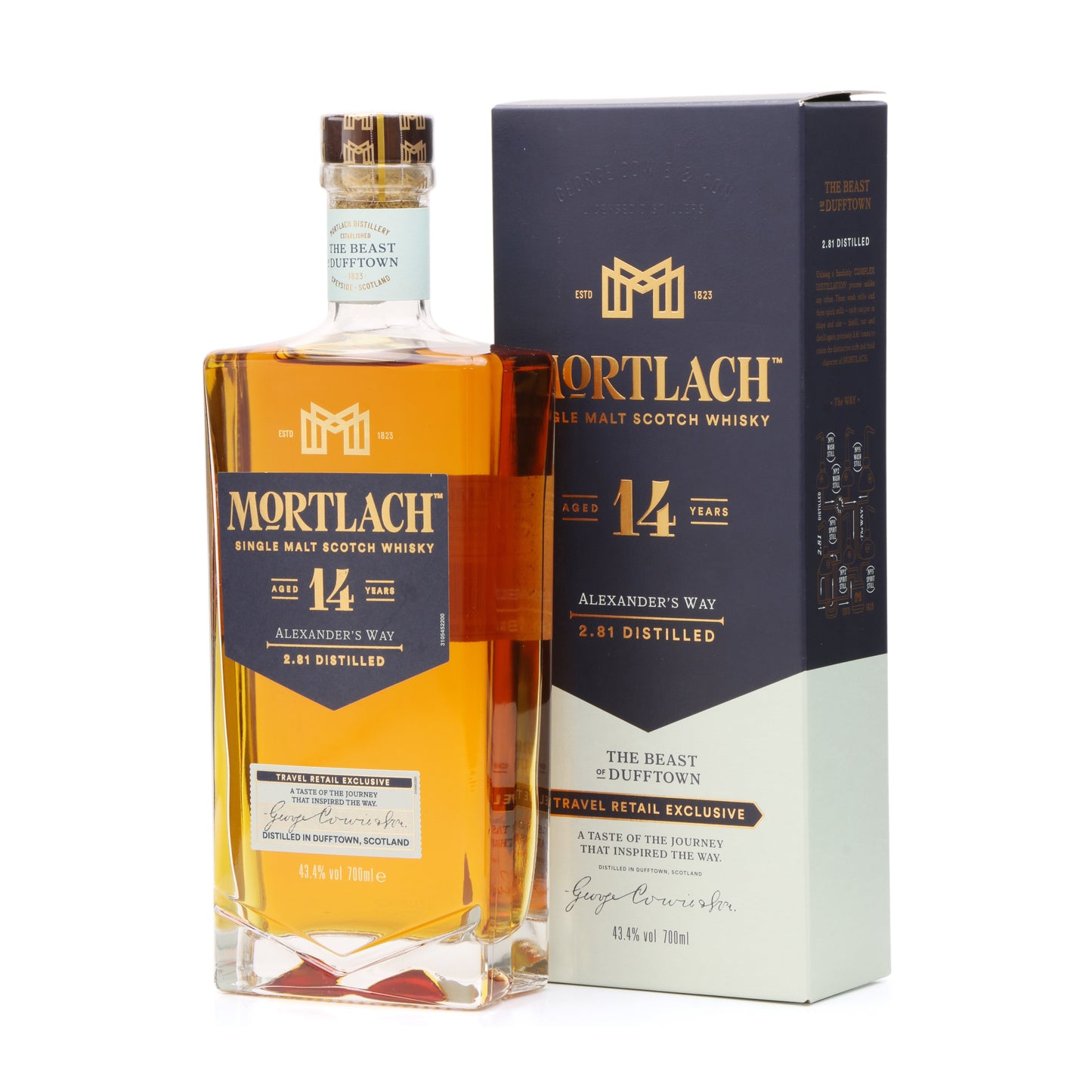 Mortlach 14 Years Old Travel Retail Exclusive Dufftown Single Malt Scotch Whisky ABV 43.4% Vol 70cl / 700ml