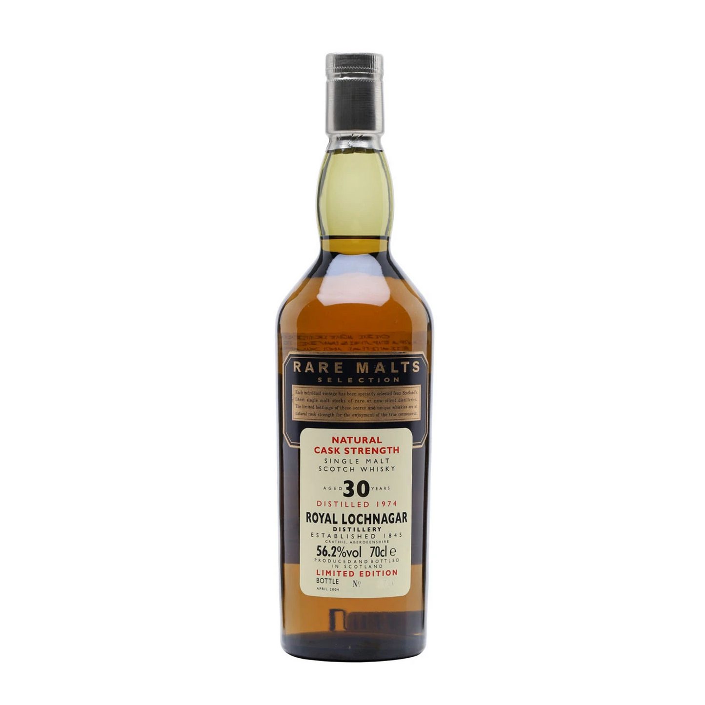 Royal Lochnagar Distillery 30 Year Old Distilled 1974 Limited Edition Natural Cask Strength Rare Malts Selection Highland Single Malt Scotch Whisky ABV 56.2% 70cl / 700ml