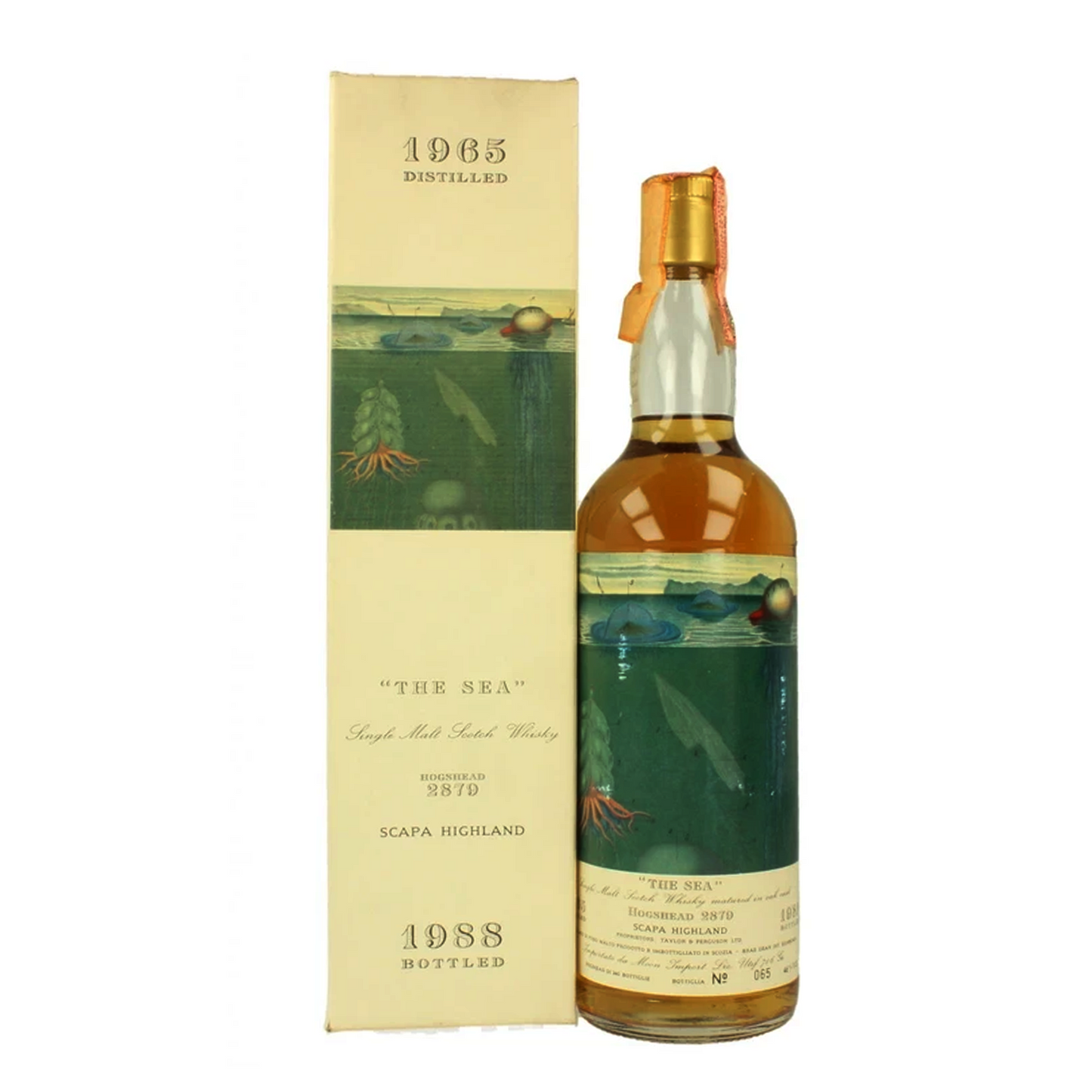 Scapa Distilled 1965 Bottled 1988 Moon Import "The Sea" Hogshead 2879 Single Malt Scotch Whisky ABV 46% Vol 750ml / 75cl