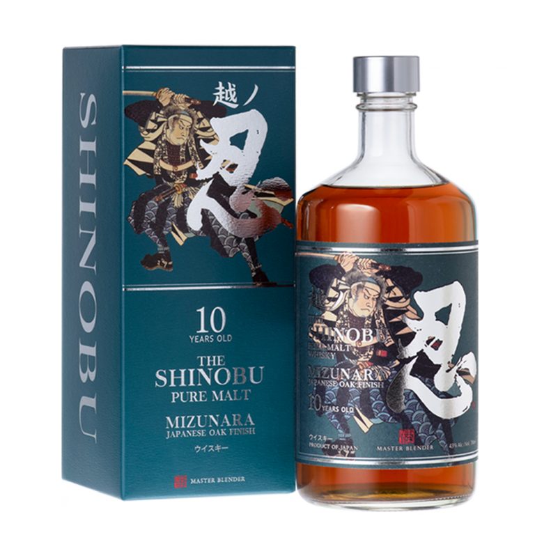The Shinobu 越ノ忍 10 Year Old Pure Malt Whisky Mizunara Japanese Oak Finish ABV 43% Vol 700ml / 70cl (With Gift Box)
