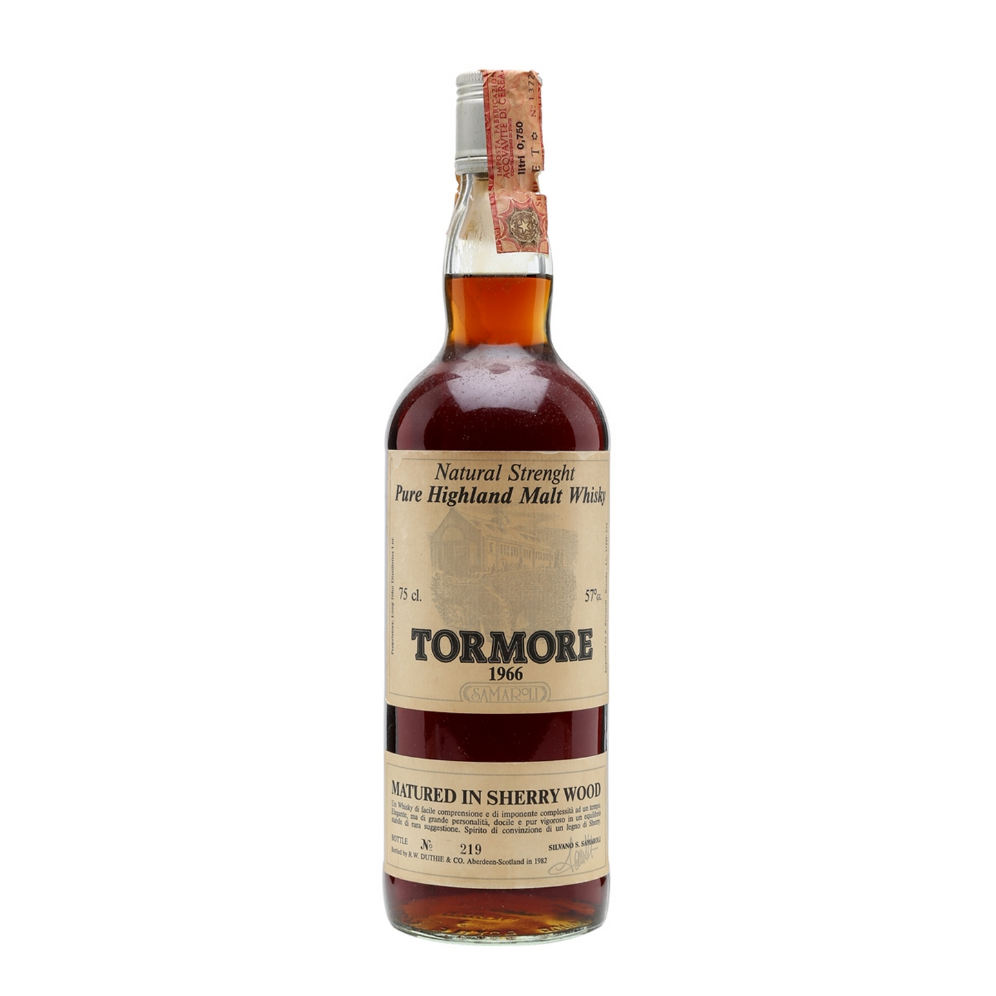 Tormore 1966 Samaroli Matured in Sherry Wood (Silver Cap) Natural Strength Pure Highland Malt Whisky ABV 57% Vol 75cl / 750ml