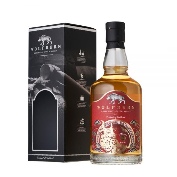 Wolfburn Chinese New Year 2021 Limited Edition - Year Of Ox Highland Single Malt Scotch Whisky ABV 46% Vol 75cl / 75cl (With Gift Box)