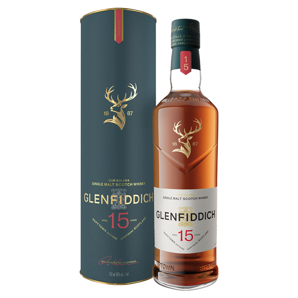 Glenfiddich 15 Years Our Solera Fifteen Single Malt Scotch Whisky ABV 40% Vol 70cl / 700ml