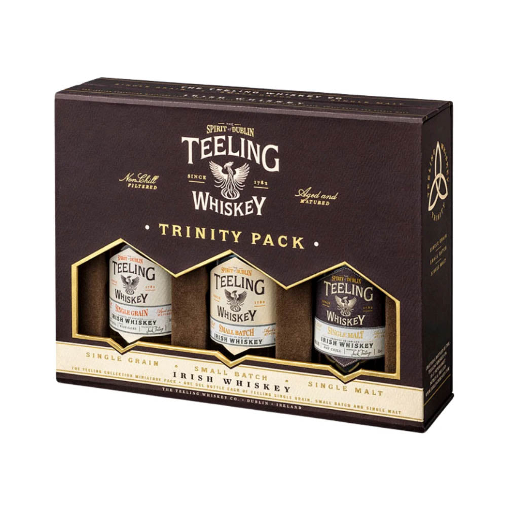 Teeling Trinity Mini (Single Grain / Single Malt / Small Batch) Irish Whiskey Gift Set ABV 46% 3x50ml