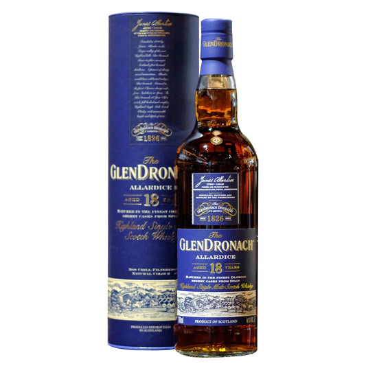 The Glendronach 18 Year Old Allardice Exclusively Matured in the finest Spanish Oloroso Sherry Casks Highland Single Malt Scotch Whisky ABV 46% Vol 70cl / 700ml (With Gift Box)