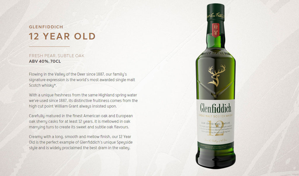 Glenfiddich 12 Years Old Single Malt Scotch Whisky 700ml