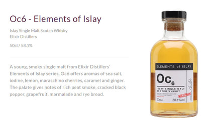 Elements Of Islay Oc6 Islay Single Malt Scotch Whisky Full Proof ABV 58.1% Vol 50cl / 500ml