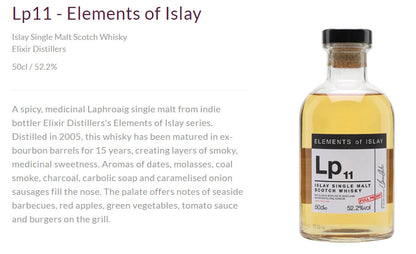 Elements Of Islay Lp11 Islay Single Malt Full Proof ABV 52.2% Vol 50cl / 500ml