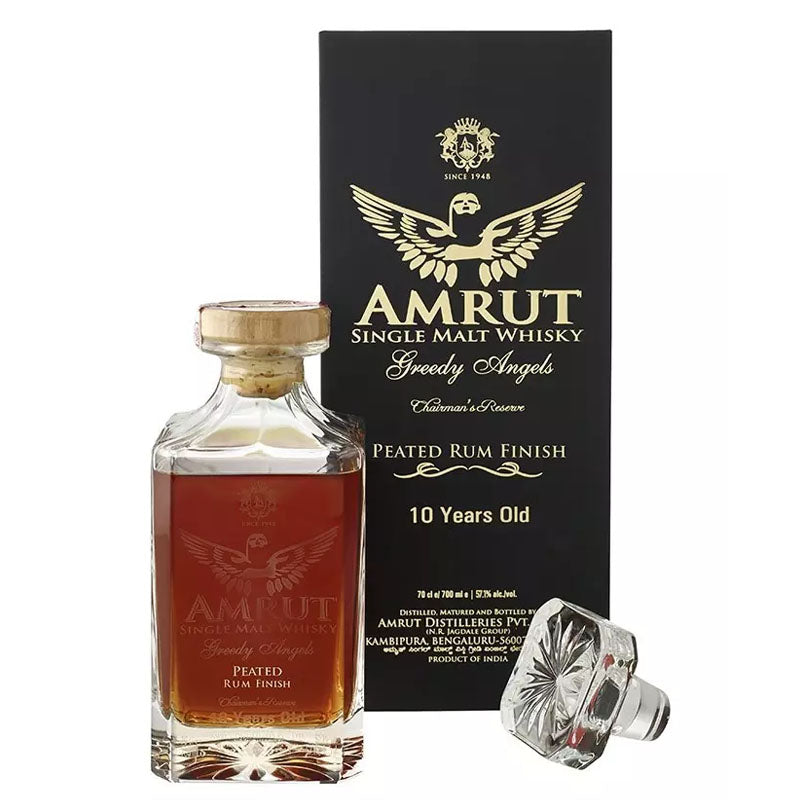 Amrut 10 Year Old Greedy Angels Peated Rum Finish 2019 Chairman's Reserve Single Malt Indian Whisky ABV 57.1% Vol 70cl / 700ml