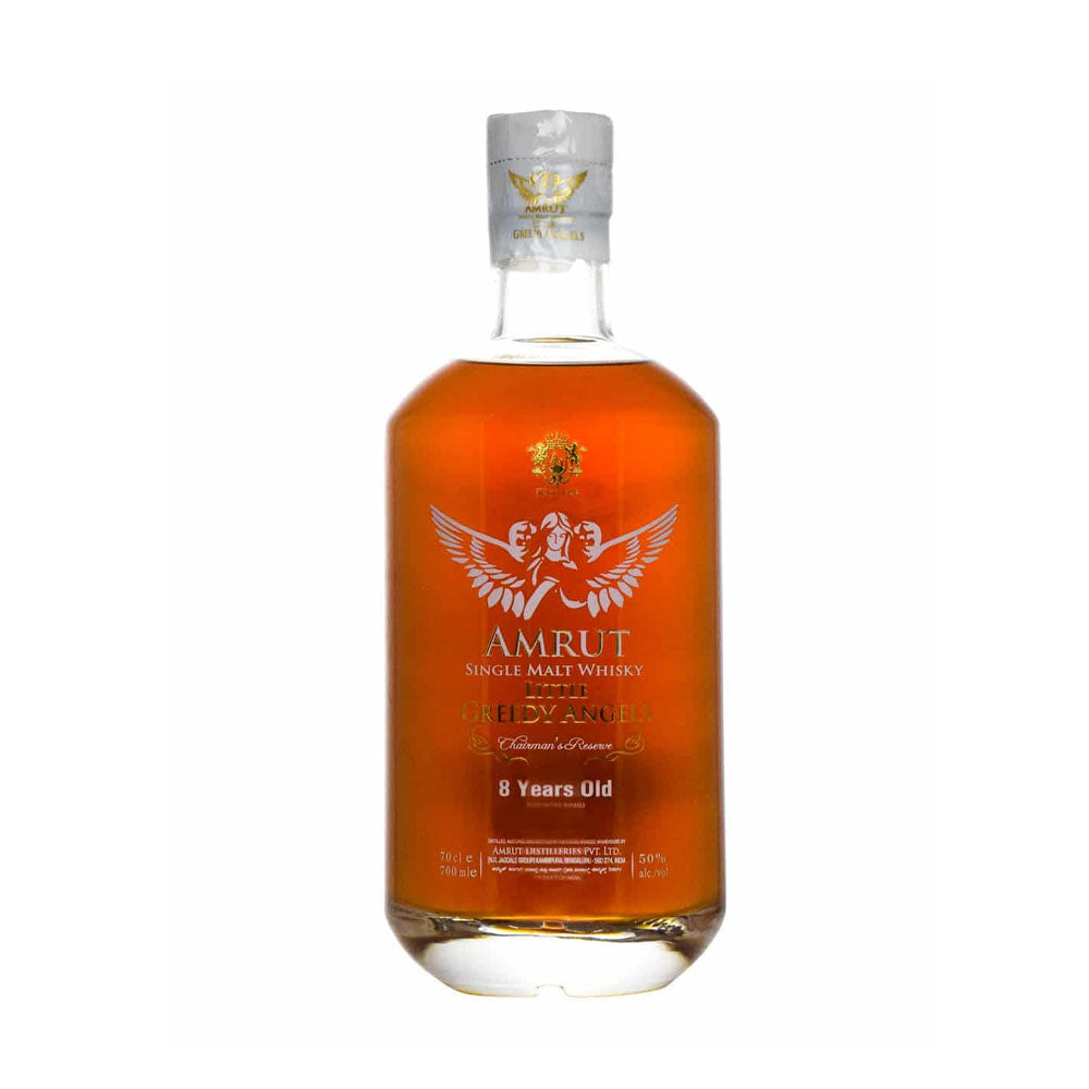 Amrut 8 Years Single Malt Little Greedy Angels with Whisky Glass Giftbox ABV 50% 700ml