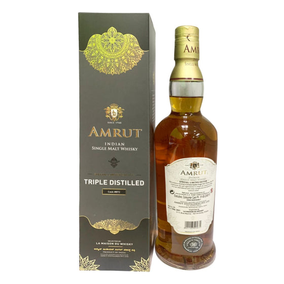 Amrut 2014 Indian Single Malt Special Limited Edition Ex-Bourbon Triple Distilled Cask #872 ABV 60% 700ml